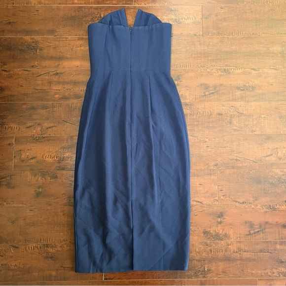 DRESS THE POPULATION Perla Midnight Blue Midi Strapless Sheath Dress Size XS - Picture 7 of 15
